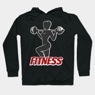 Fitness Girl with barbell illustration Hoodie